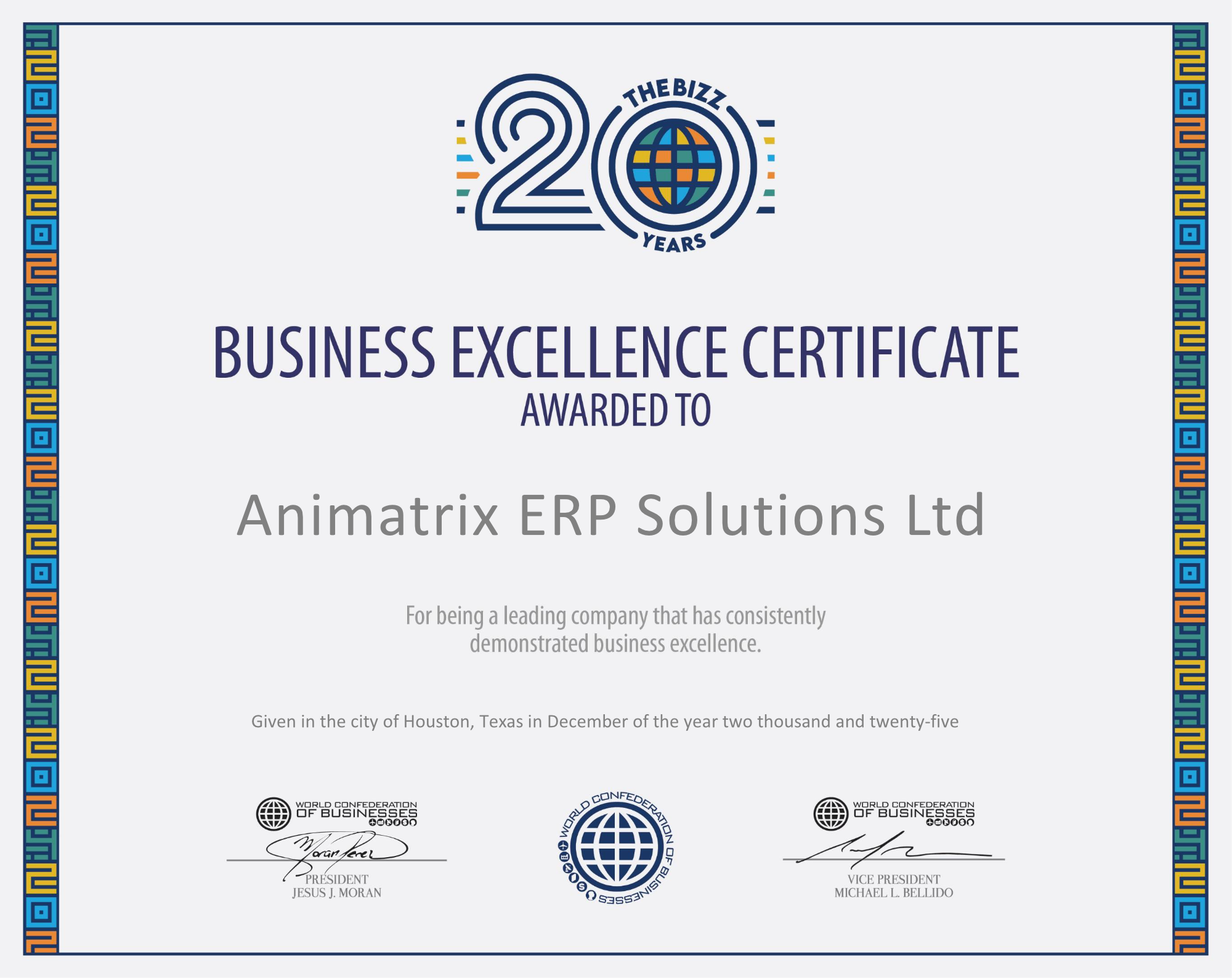 Business Excellence Recognition